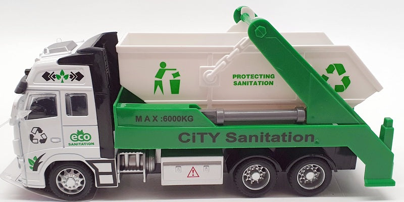 Kandy Toys 20cm Long TY4200 - Recycling Lorry With Skip Pull Back And Go - Green