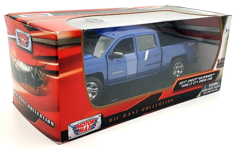 Motor Max 1/24 Scale Diecast 79348BL - 2017 Chevy Silverado 1500 LT Z71 - Blue