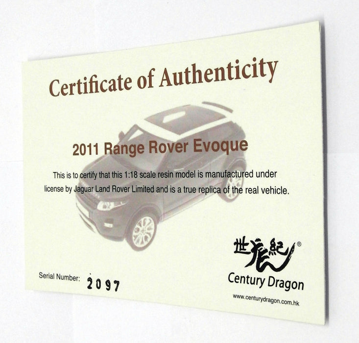 Century Dragon 1/18 Scale CDLR-1002 - 2011 Range Rover Evoque - Red