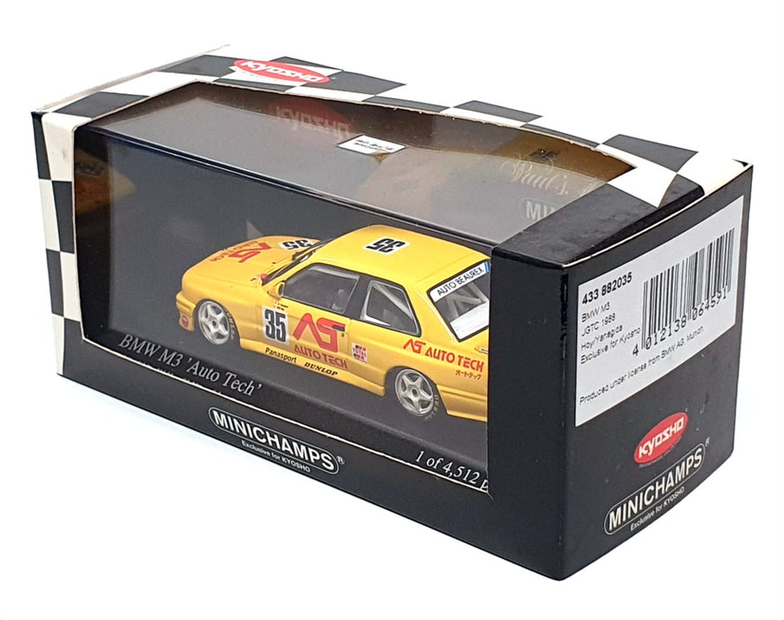 Minichamps 1/43 Scale 433 882035 - BMW MS Auto Tech #35 JTCC 1988 - Yellow