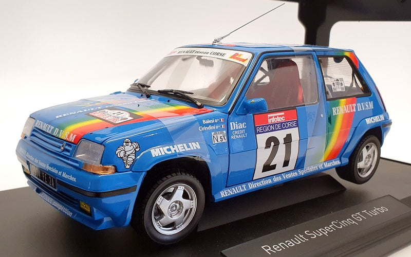 Norev 1/18 Scale Model Car 185217 - 1990 Renault SuperCinq GT Turbo #21