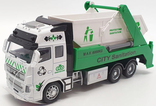 Kandy Toys 20cm Long TY4200 - Recycling Lorry With Skip Pull Back And Go - Green