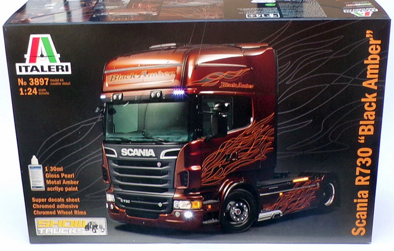 Italeri 1/24 Scale Model Kit 3897 - Scania R730 Truck "Black Amber"