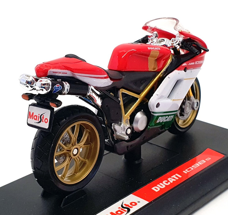Maisto 1/18 Scale Motorbike 07024 - Ducati 1098 S - Red/White