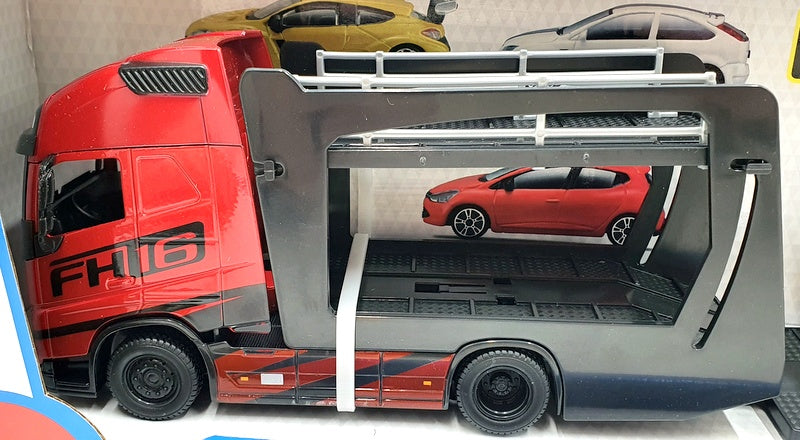 Burago 1/43 Scale #18 31462 - Volvo FH16 Multicar Carrier With Range Rover