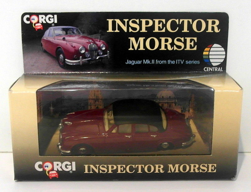 Corgi 1/43 Scale Metal Model 96682 - Jaguar Mk2 Inspector Morse - Maroon