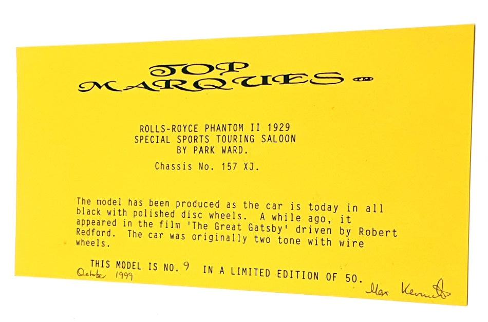 Top Marques Gold Series 1/43 Scale GS17 - 1929 Rolls Royce Phantom III - 1 of 50