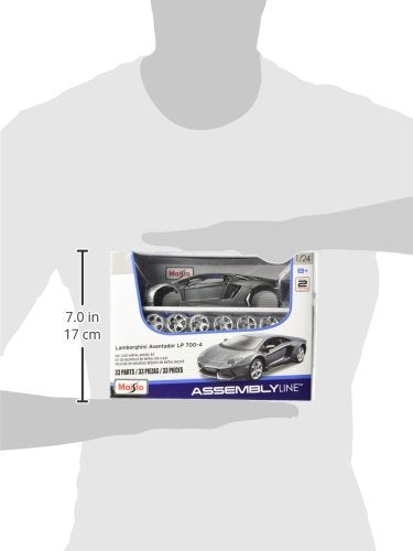 Maisto 1/24 Scale Diecast Metal Kit 39234 - Lamborghini Aventador LP 700-4 Grey