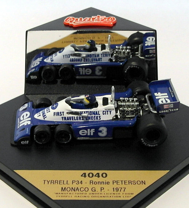 Quartzo 1/43 Scale 4040 - F1 tYRRELL P34 Monaco GP 1977 - #3 Ronnie Peterson