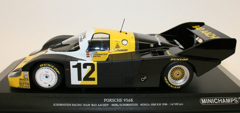 Minichamps 1/18 Diecast 155 846612 Porsche 956K Schornstein Bad Aachen Monza '84