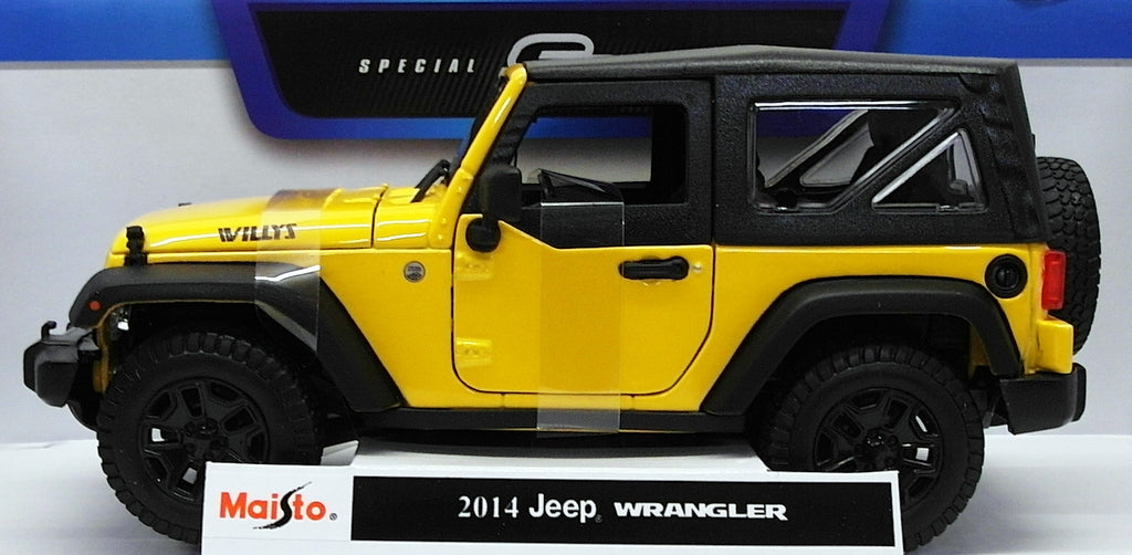 Maisto 1/18 Scale Model Car 46629 - 2014 Jeep Wrangler - Yellow