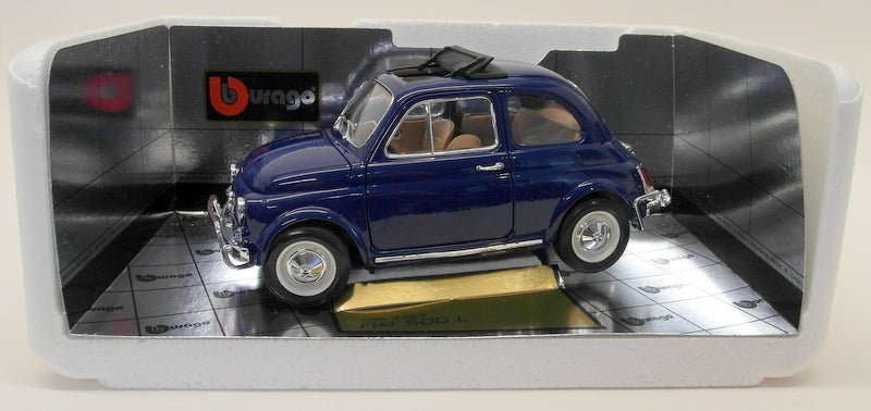 Burago 1/16 Scale Model Car 3327 - 1968 Fiat 500L - Blue