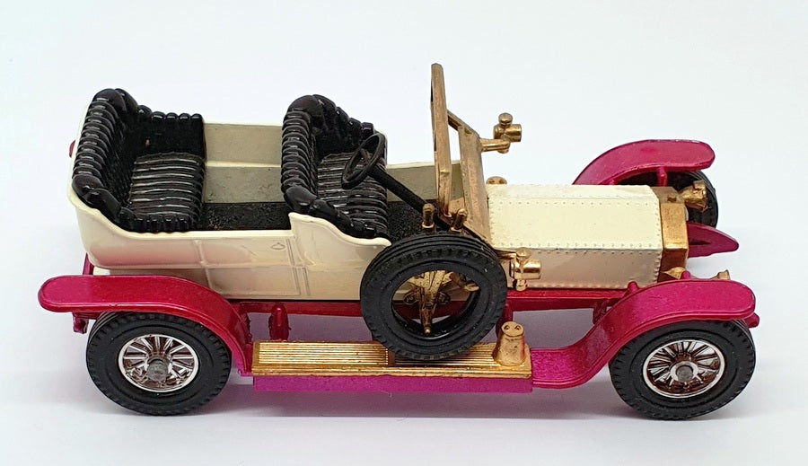 Matchbox Appx 10cm Long Diecast Y-10 - 1906 Rolls Royce Silver Ghost - White/Red