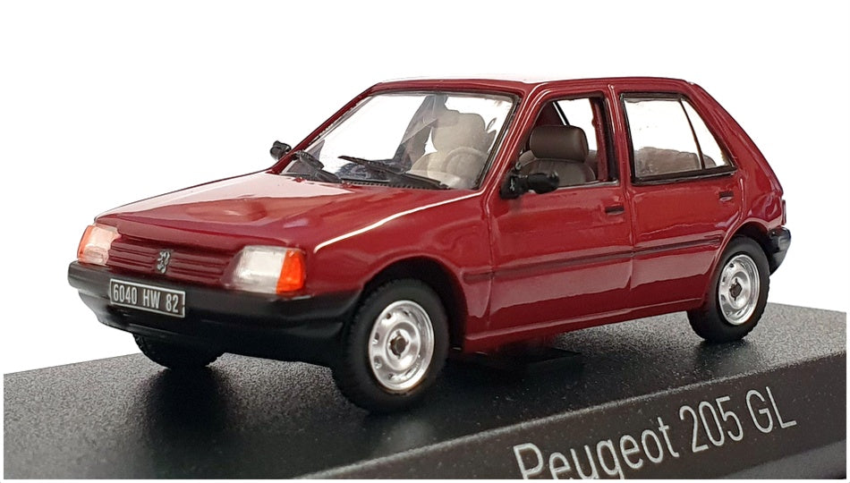 Norev 1/43 Scale Diecast 471719 - 1988 Peugeot 205 GL - Dk Red