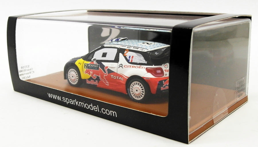 Spark 1/43 Scale S3310 - Citroen DS3 WRC #2 Winner Acropolis Rally 2011