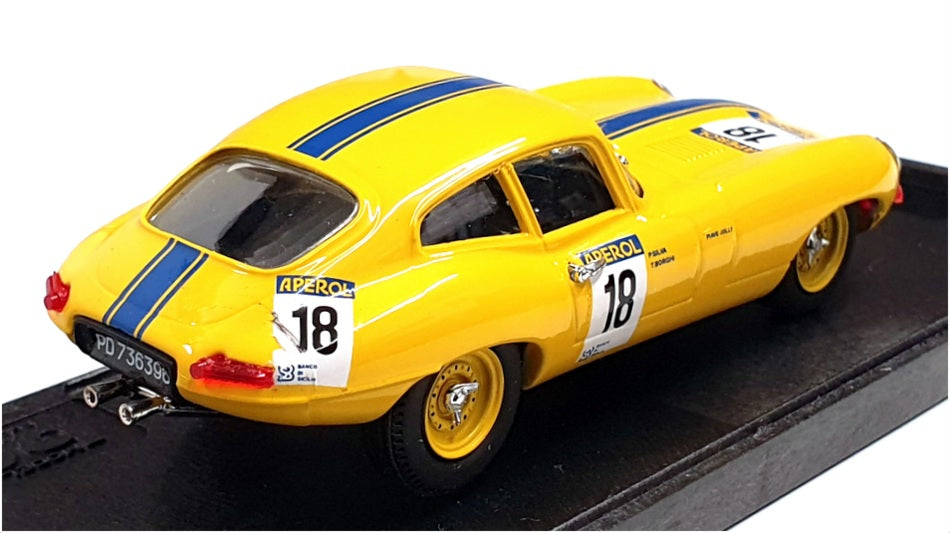 Box Model 1/43 Scale SS-05 - 1962 Jaguar E Type #18 Targa Florio 1988 - Yellow