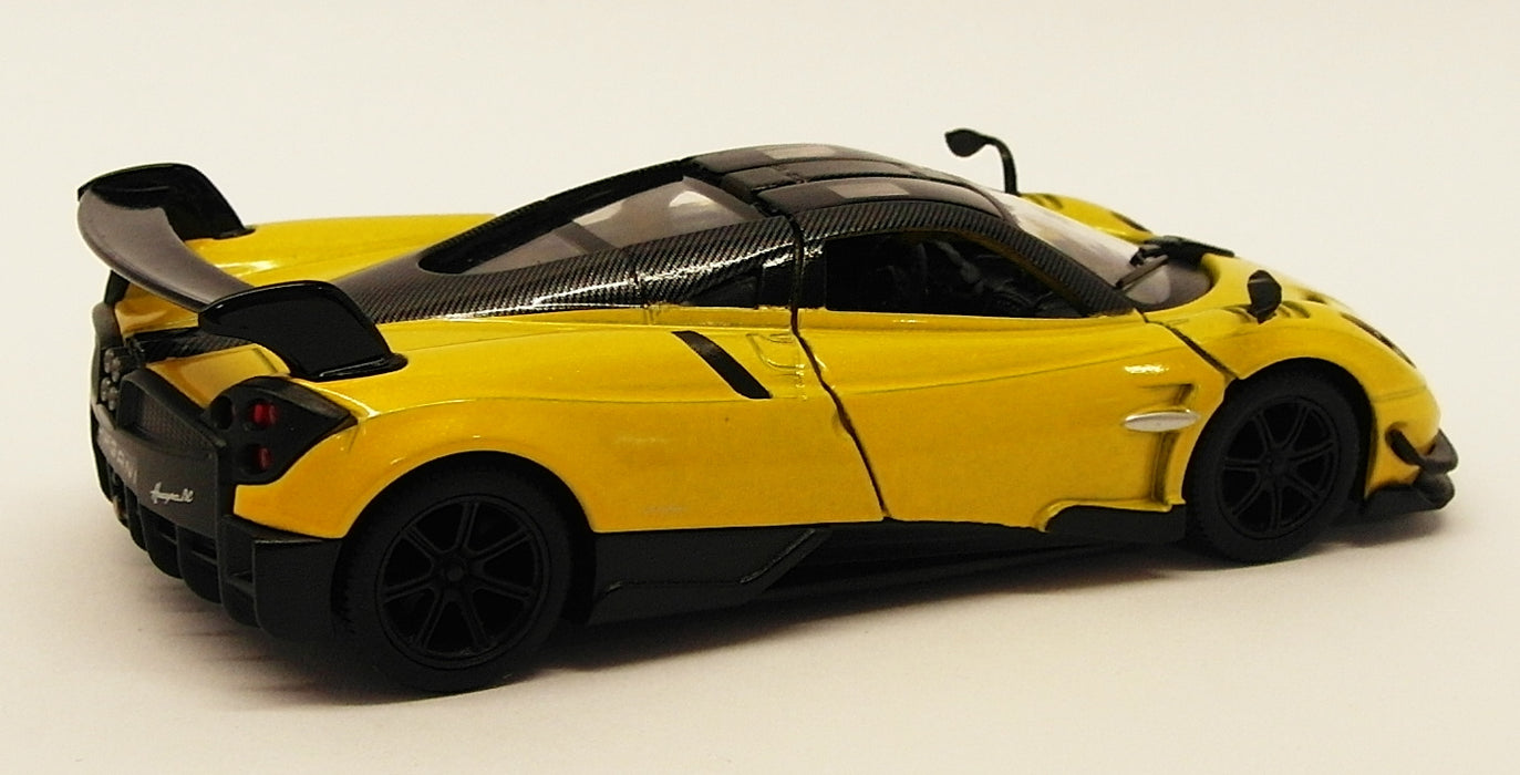 Pagani Huayra - Yellow - Kinsmart Pull Back & Go Diecast Metal Model Car