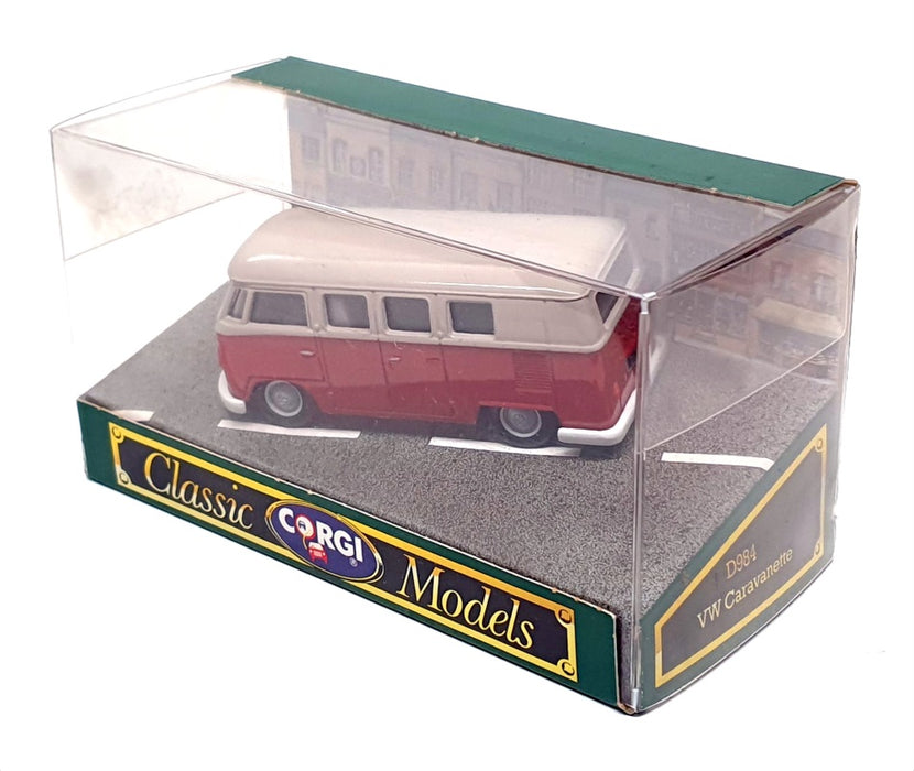 Corgi 1/43 Scale Diecast D984 - Volkswagen Caravanette - Red/Grey