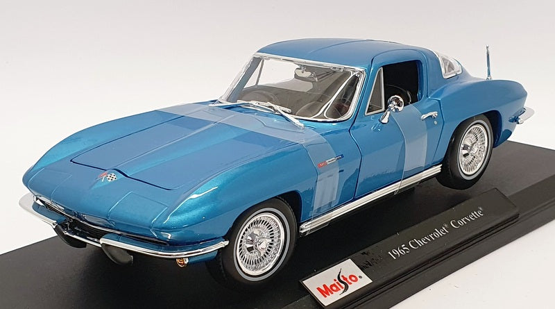 Maisto 1/18 Scale Model Car 46629 - 1965 Chevrolet Corvette - Metallic Blue