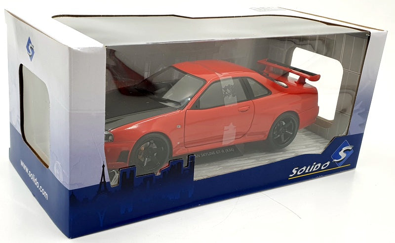Solido 1/18 Scale Diecast S1804305 - Nissan Skyline GTR R34 1999 - Active Red