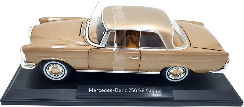 Norev 1/18 Scale Diecast 183759 - Mercedes-Benz 250 SE Coupe 1969 - Gold Met