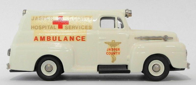 Brooklin 1/43 Scale BRK42 008 - 1952 Ford F1 Ambulance Jasper County White