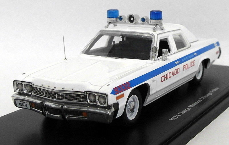 Auto World 1/43 Scale Resin AWR1142 - 1974 Dodge Monaco Chicago Police - White