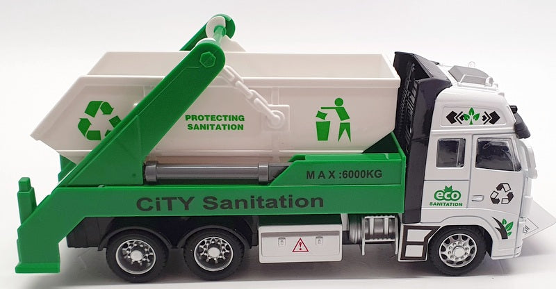 Kandy Toys 20cm Long TY4200 - Recycling Lorry With Skip Pull Back And Go - Green