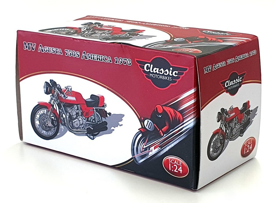 Atlas Editions 1/24 Scale 4 658 115 - 1973 Agusta 750S America Motorbike - Red