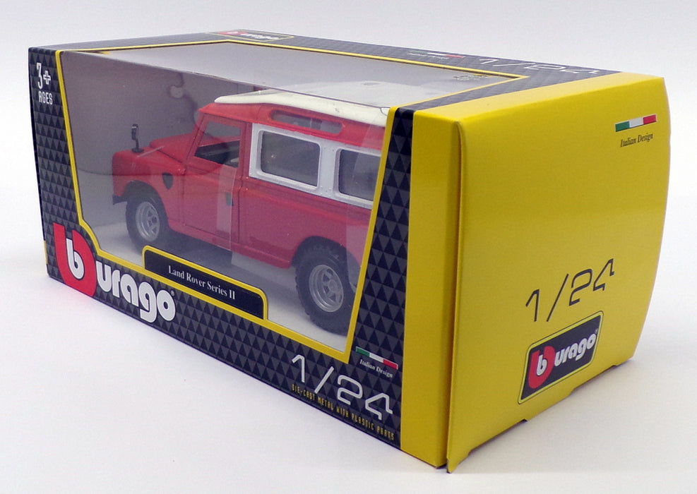 Burago 1/24 Scale Model Car 18-22063 - Land Rover Series II - Red