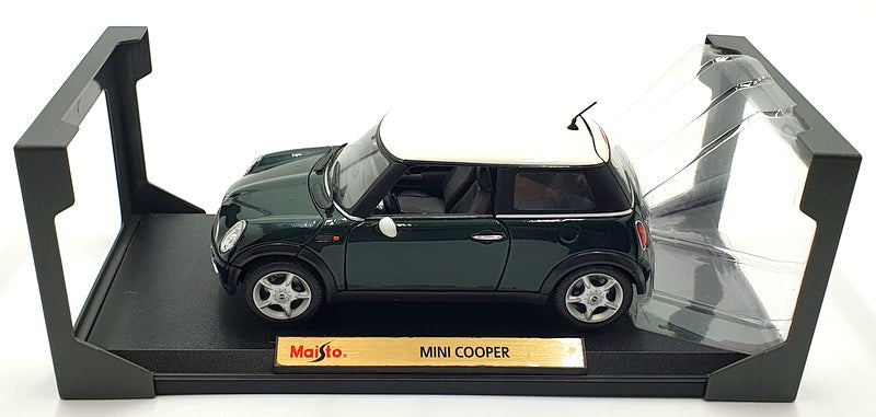 Maisto 1/18 Scale Model Car 31619 - Mini Cooper - Green/White