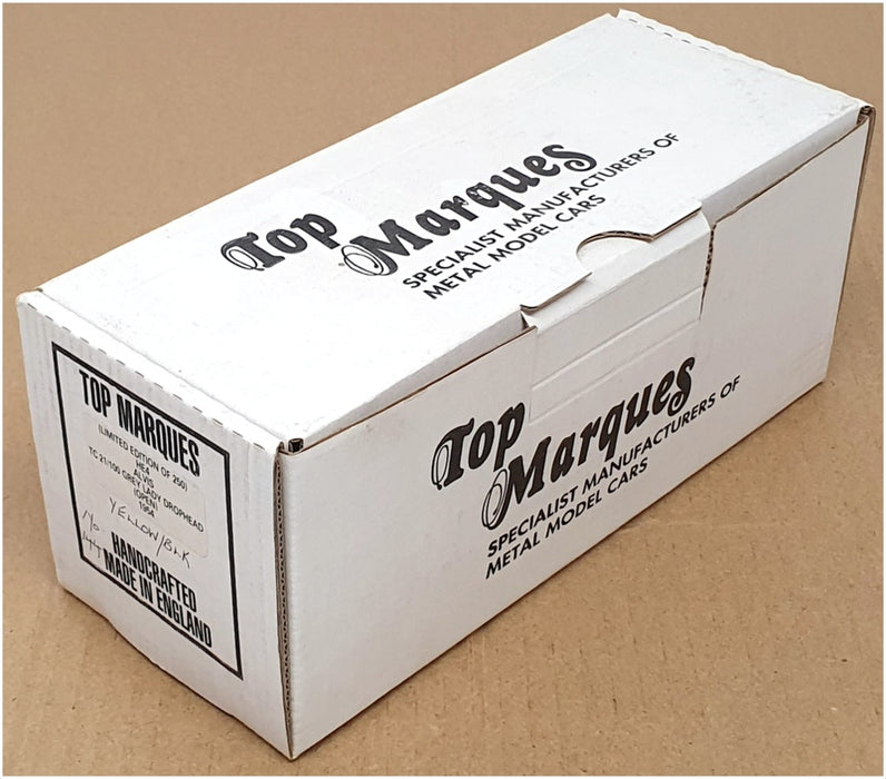 Top Marques 1/43 Scale HE4 - 1954 Alvis TC 21/100 Grey Lady Open - Yellow/Black