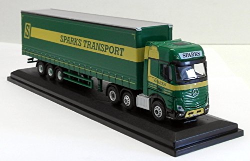 Oxford Diecast 1/76 Scale 76MB006 - Mercedes Actros GSC Curtainside Sparks Trans