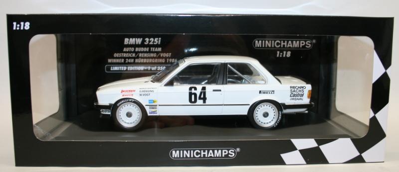 Minichamps 1/18 Diecast 155 862664 BMW 325i Auto Budde Team Win Nurburgring '86