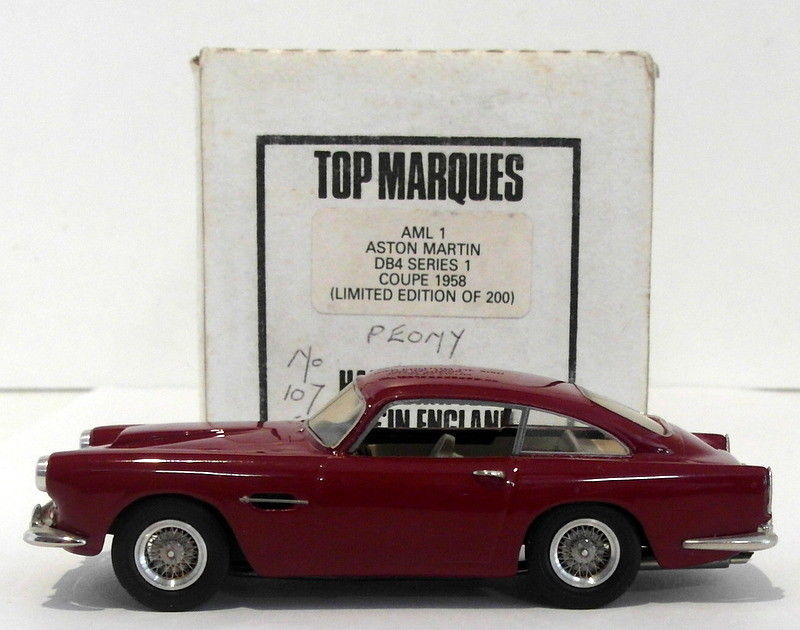 Top Marques 1/43 Scale AML1 - 1958 Aston Martin DB4 S1 Coupe - Maroon