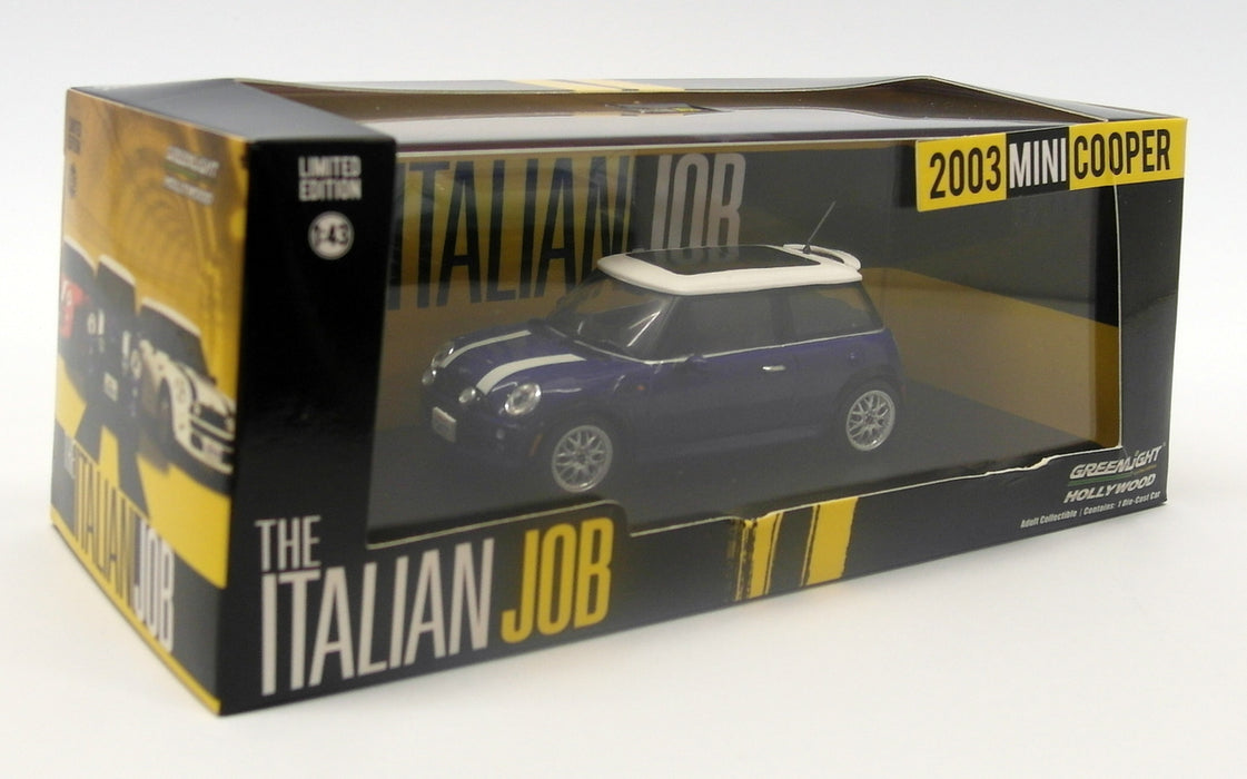 Greenlight 1/43 Scale Diecast 86546 Italian Job 2003 Mini Cooper Blue