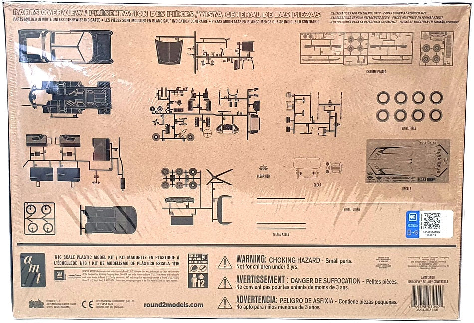 AMT Round 2 1/16 Scale AMT1134/06 - 1955 Chevrolet Bel Air Convertible