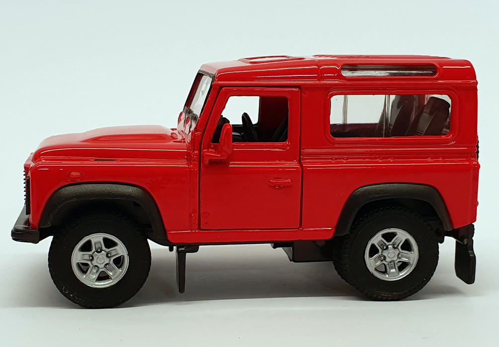 Land Rover Defender - Red - Kinsmart Pull Back & Go Diecast Metal Model Car