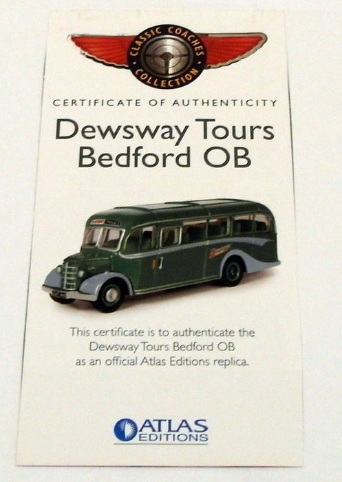 Atlas Editions 1/76 Scale 4642 103 - Bedford OB Coach - Dewsway Tours