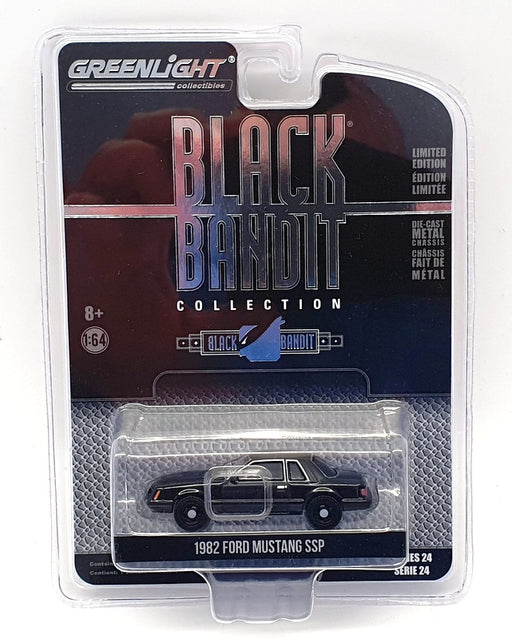 Greenlight 1/64 Scale Model Car 28050-B - 1982 Ford Mustang SSP - Black