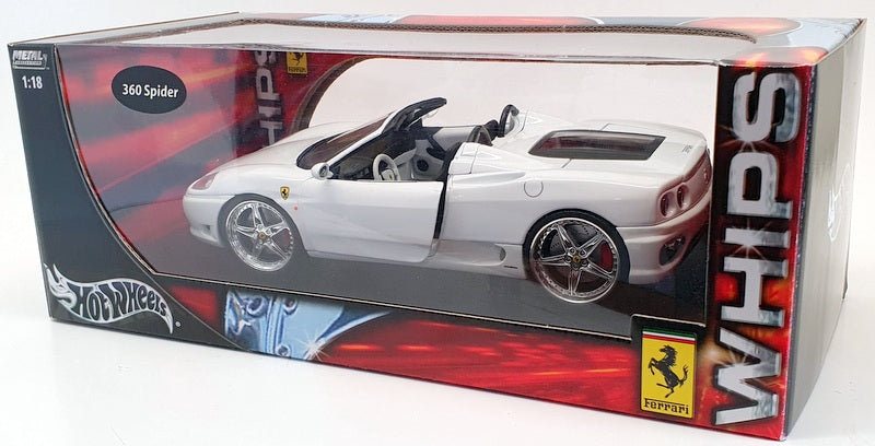 Hot Wheels 1/18 Scale Model Car C3866 - Ferrari 360 Spyder Customised - White