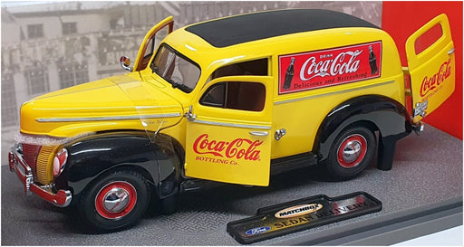 Matchbox 9 inches Long 95701 - 1940 Ford Sedan Delivery Coca Cola - Yellow