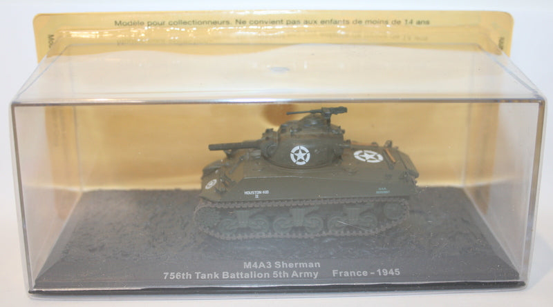 Altaya 1/72 Scale Diecast - M4A3 Sherman 756th Tank Battalion - France 1945