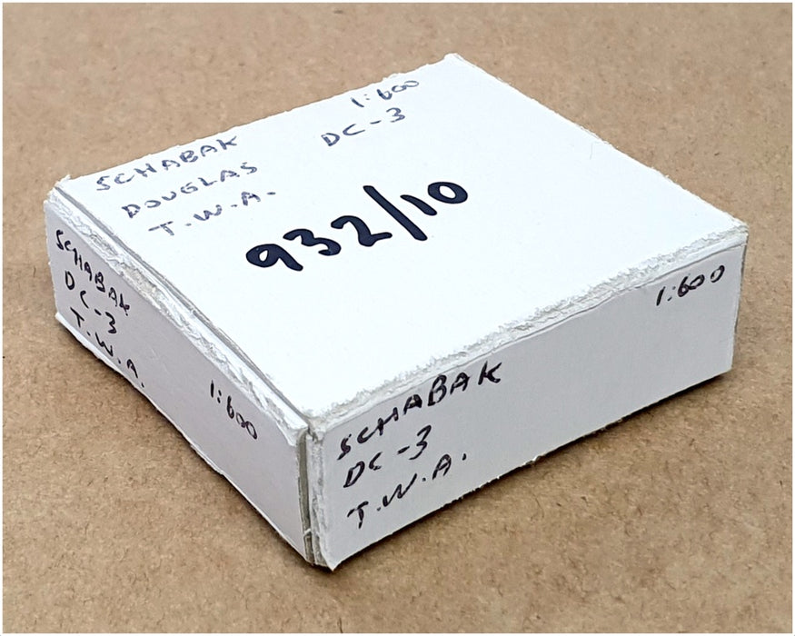 Schabak 1/600 Scale Diecast 932/10 - Douglas DC-3 Aircraft - TWA