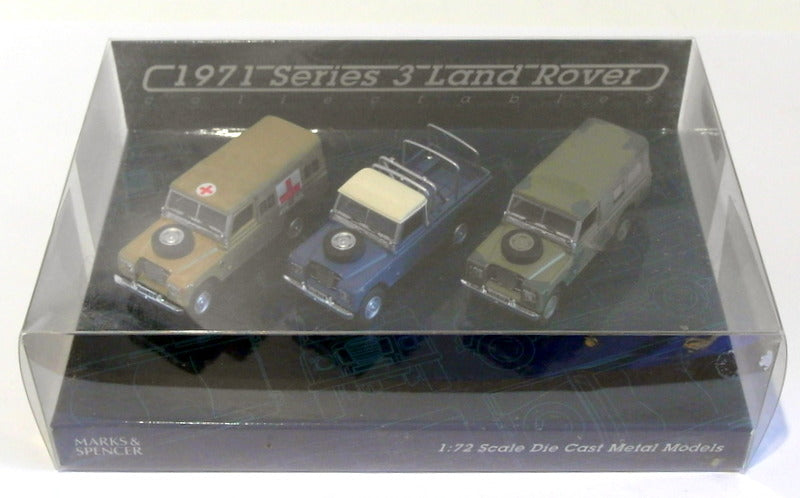 Marks & Spencer 1/72 Scale T09/2643 - 1971 S3 Land Rover 3 Piece Set