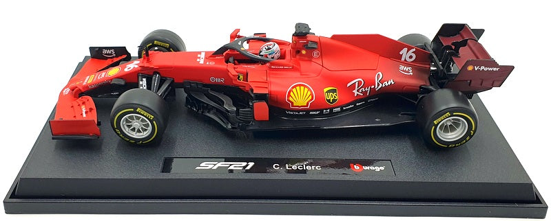Burago 1/18 Scale Diecast 18-16809 - Ferrari F1 SF21C.Leclerc #16