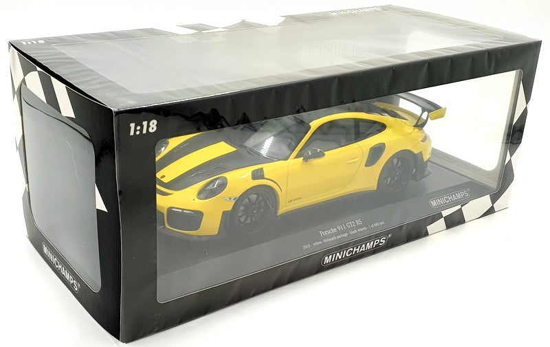 Minichamps 1/18 Scale Diecast 155 068311 - Porsche 911 GT2 RS 2018 Yellow
