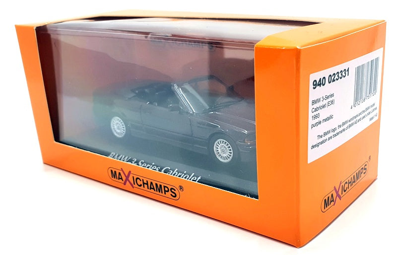 Maxichamps 1/43 Scale 940 023331 - 1993 BMW 3-Series Cabriolet (E36) - Purple