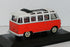 MINICHAMPS 1/43 430 052302 - VW BUS SAMBA - RED (ORANGE) / CREAM
