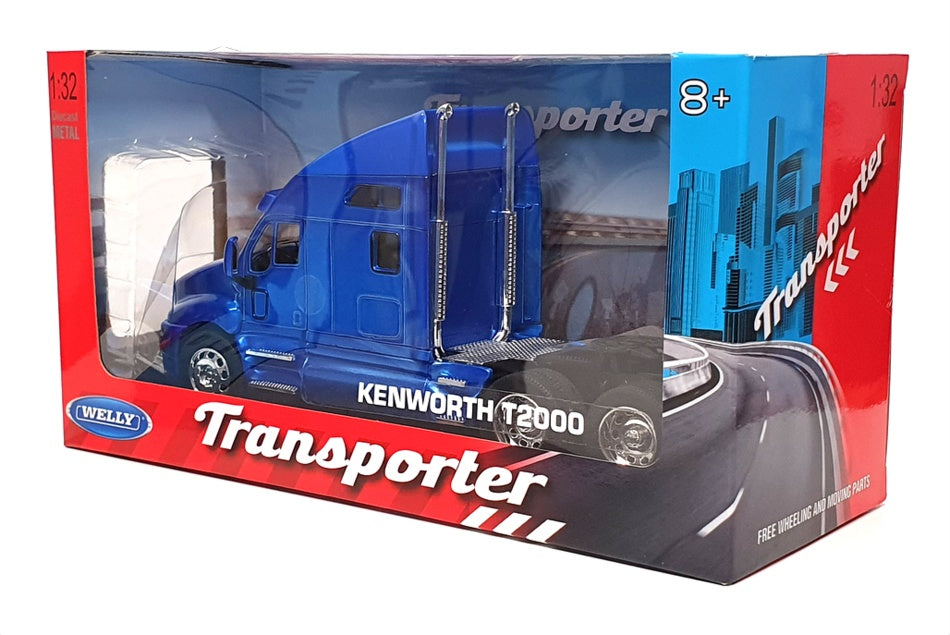 Welly 1/32 Scale 32210W - Kenworth T200 Transporter Truck - Met Blue
